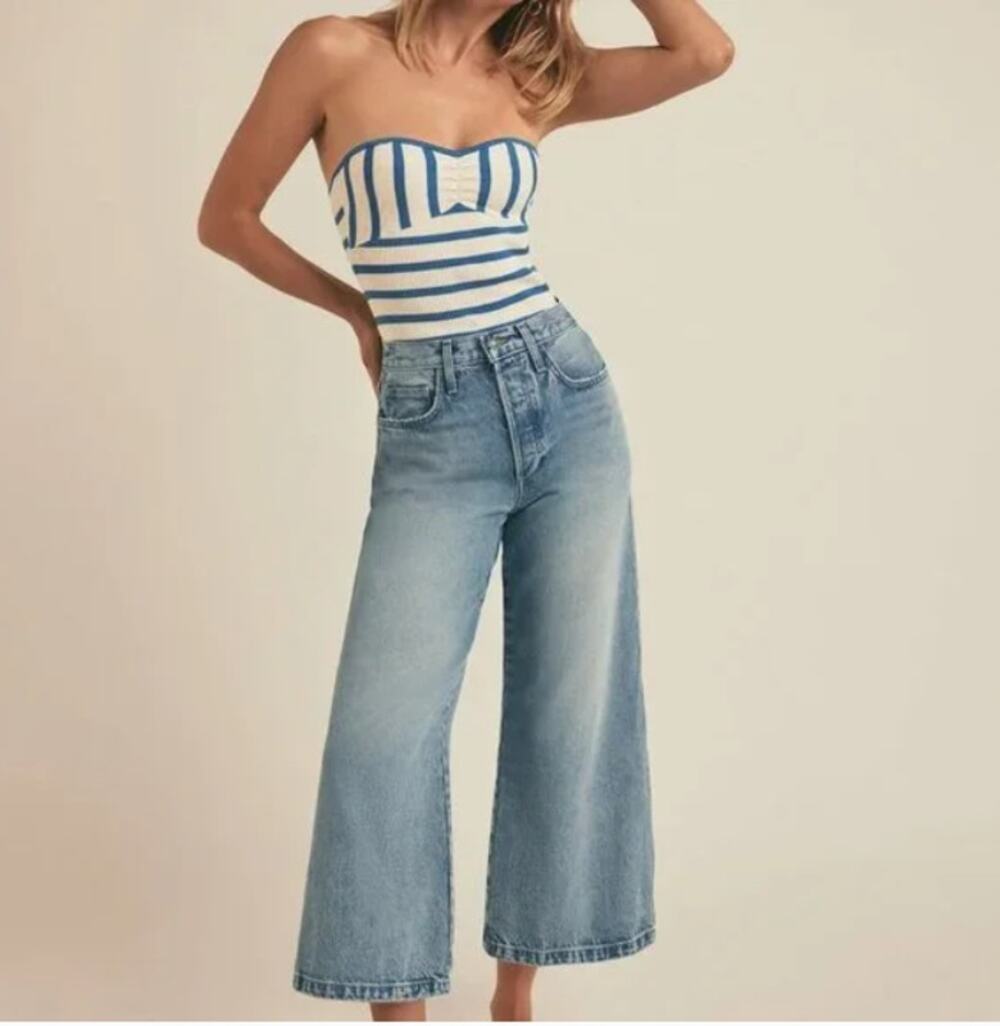 Favorite Daughter jeans: The Masha Super High Rise Wide Leg Crop in Dublin 27